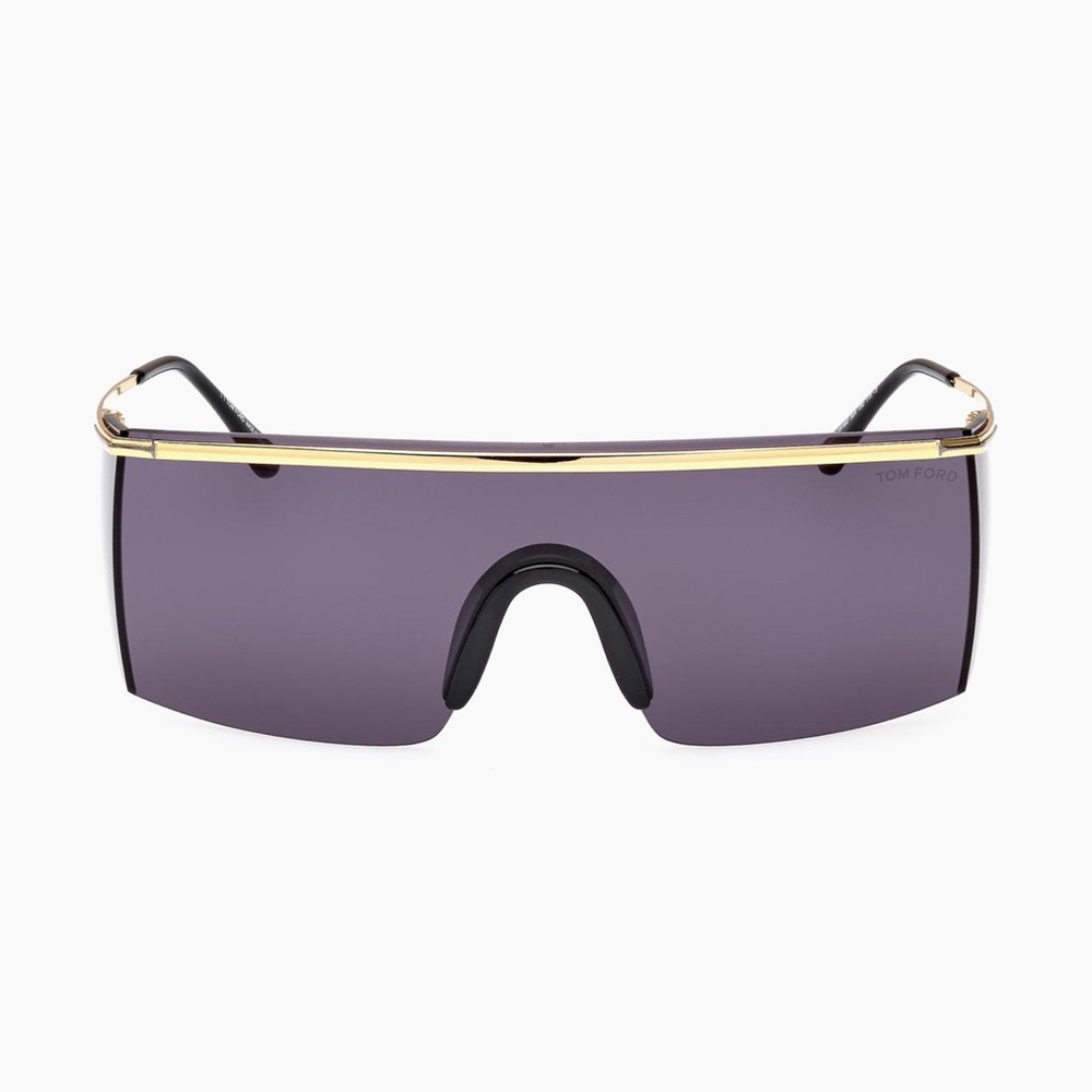 Tom Ford Black and Gold Visor Sunglasses